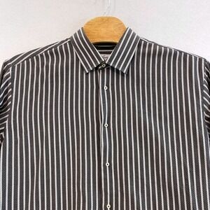 Robert Graham Mens Button Down Shirt 48 19 Tall 100 Cotton Stripe